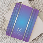 Luxus Modernes Minimal Abstraktes Violet Blau iPad Mini Hülle<br><div class="desc">Ein elegantes,  luxuriöses abstraktes iPad-Cover mit violettem und blau geometrischem Design. Personalisieren Sie Ihre Monogramm und Ihren Namen.</div>