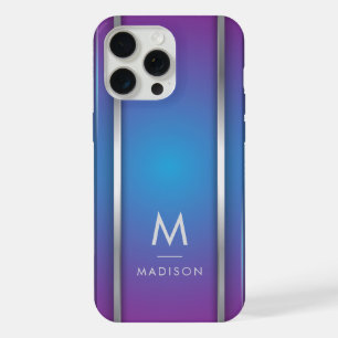 Luxus Modernes Minimal Abstraktes Violet Blau iPhone 15 Pro Max Hülle