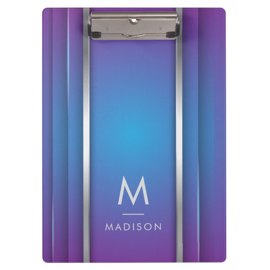Luxus Modernes Minimal Abstraktes Violet Blau Klemmbrett (Vorderseite)