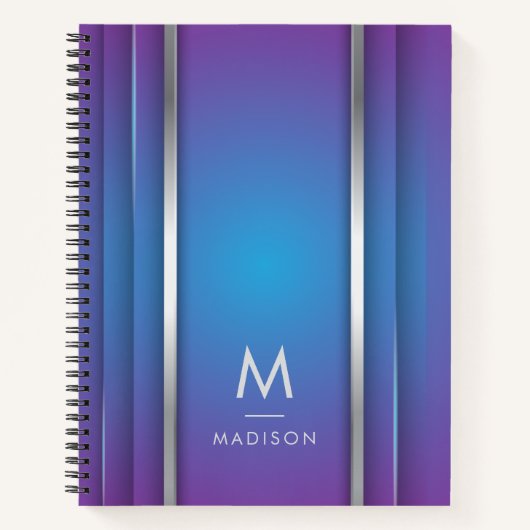 Luxus Modernes Minimal Abstraktes Violet Blau Notizblock (Vorderseite)