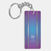 Luxus Modernes Minimal Abstraktes Violet Blau Schlüsselanhänger (Vorderseite links)