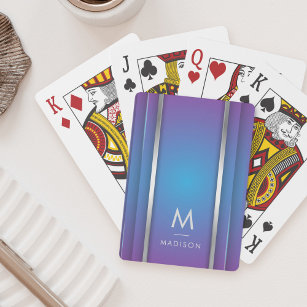Luxus Modernes Minimal Abstraktes Violet Blau Spielkarten