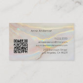 Luxus modernes Opalstein-Mineral-Gold-QR-Code Visitenkarte (Rückseite)