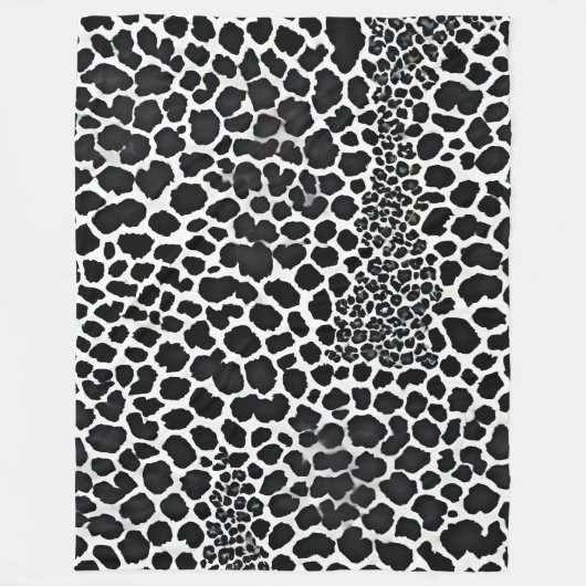 Luxus Modernes White Leopard Elegante Collection Fleecedecke (Vorderseite)