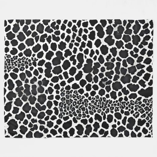 Luxus Modernes White Leopard Elegante Collection Fleecedecke (Vorderseite (Horizontal))