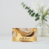 Luxus Molten Gold Foil und Glitzer Visitenkarte (Stehend Vorderseite)