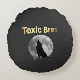 Luxus-Mond-Rundkissen, Toxic Bros Signature Rundes Kissen