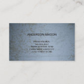 Luxus Monogram Band | Blue Grunge Texture Visitenkarte (Rückseite)