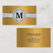Luxus Monogram Band | Metallgoldbürste Visitenkarte (Vorne/Hinten)