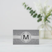 Luxus Monogram Band | Metallic Mandala Muster Visitenkarte (Stehend Vorderseite)