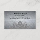 Luxus Monogram Band | Metallic Mandala Muster Visitenkarte (Rückseite)