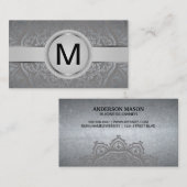 Luxus Monogram Band | Metallic Mandala Muster Visitenkarte (Vorne/Hinten)