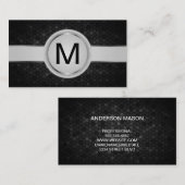 Luxus Monogram Band | Metallisches geometrisches M Visitenkarte (Vorne/Hinten)