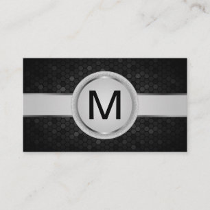 Luxus Monogram Band Metallisches geometrisches M Visitenkarte