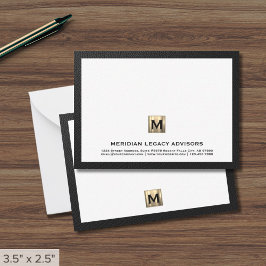 Luxus Monogram Business Note Card Mitteilungskarte