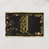 Luxus Monogram Gold Black Sparkle Visitenkarte (Vorderseite)