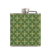 Luxus Monogram Green und Gold Quatre Floral Flachmann (Rückseite)