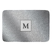 Luxus Monogram Hartglas Silver Badematte (Vorderseite)