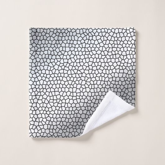 Luxus Monogram Hartglas Silver Badhandtuch Set (Waschlappen)