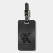 Luxus Monogram K auf Dunkelgrau Gepäckanhänger (Vorderseite vertikal)