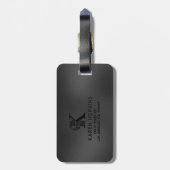 Luxus Monogram K auf Dunkelgrau Gepäckanhänger (Rückseite vertikal)