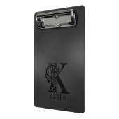 Luxus Monogram K auf Dunkelgrau Mini Klemmbrett (Gewinkelt2)