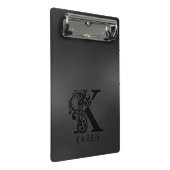 Luxus Monogram K auf Dunkelgrau Mini Klemmbrett (Schrägansicht)
