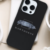 Luxus Monogram Moderner Minimaler Schwarzer Pinsel Case-Mate iPhone Hülle