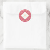 Luxus Monogram Pink und Gold Quatre Bloral Runder Aufkleber (Tasche)