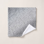 Luxus-Monogramm-Buntglas-Silber Badhandtuch Set (Waschlappen)