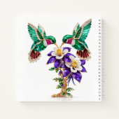 Luxus-Monogramm I Kolibri-Hochzeitsgeschenk Notizblock (Rückseite)