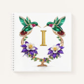 Luxus-Monogramm I Kolibri-Hochzeitsgeschenk Notizblock (Vorderseite)