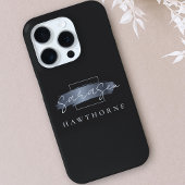 Luxus-Monogramm Moderne Minimalschwarze Pinselstri iPhone Hülle