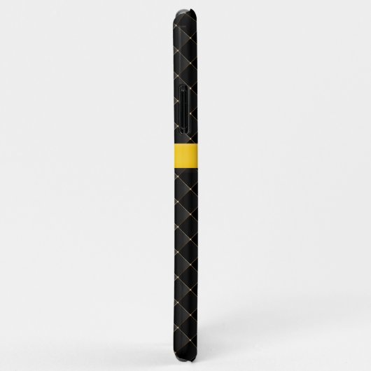 Luxus Monogramm schwarzer Diamant Upholstertes Led Case-Mate iPhone Hülle (Hinten/Rechts)