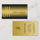Luxus Monogramm Visitenkarte schwarz und gold (Vorne/Hinten)