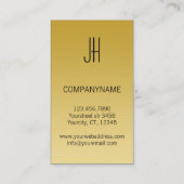 Luxus Monogramm Visitenkarte schwarz und gold (Rückseite)