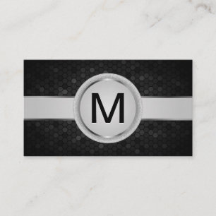 Luxus-Monogrammband   Metallisches geometrisches M Visitenkarte