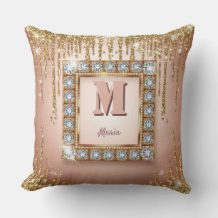 Luxus-Monogrammbuchstabe mit individuellem Namen Kissen