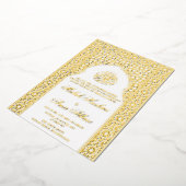 Luxus Moschee White Islamic Wedding Folieneinladung (Gedreht)