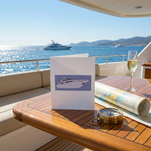 Luxus-Motorjacht Moderne weiße Superyacht Karte