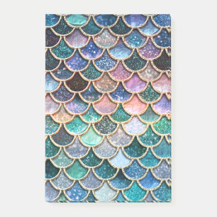 Luxus-Multicolor-Glitzer Mermaid Scales Post-it Klebezettel