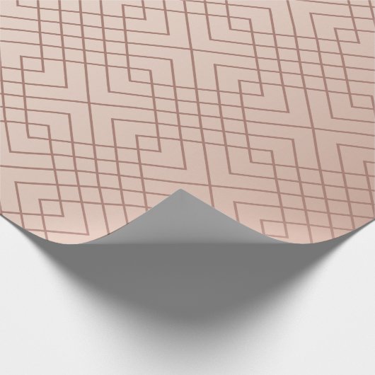 Luxus Muster Rose Gold Geschenkpapier (Ecke)