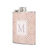 Luxus Muster Rose Gold Monogram Flachmann (Links)