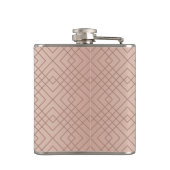 Luxus Muster Rose Gold Monogram Flachmann (Rückseite)