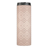 Luxus Muster Rose Gold Monogram Thermosbecher (Rückseite)