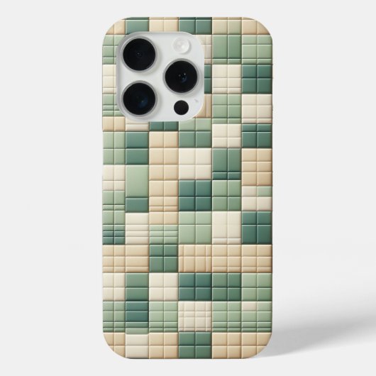Luxus-Musterhülle - Salbeigrün & beide Karo Case-Mate iPhone Hülle (Rückseite)