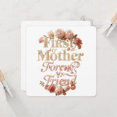 Luxus-Mutter-Tochter-Zitat-Design | Soft Gold Fl Karte (Vorderseite/Rückseite Beispiel)