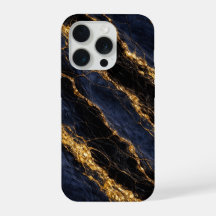 Luxus-Nachttblauer-Marmer-Gold/Schwarze-Adern-Hand