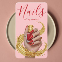 Luxus-Nagelkünstler Maniküre Pink & Gold Nageldesi