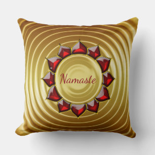 Luxus Namaste rot und Gold Kissen